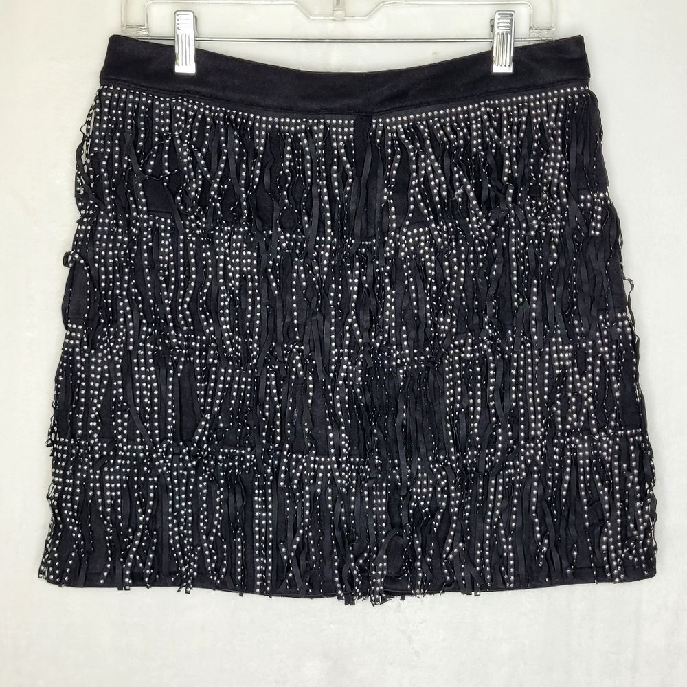 Pink Lily‎ Elegant Black Beaded Skirt Size Large